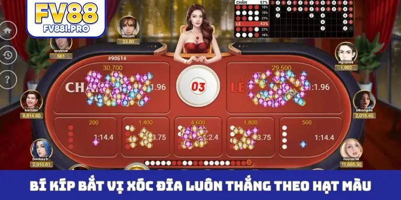 Bí kíp bắt vị xóc đĩa luôn thắng theo hạt màu