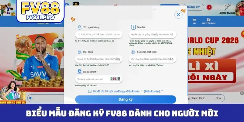 Biểu mẫu đăng ký FV88 dành cho người mới