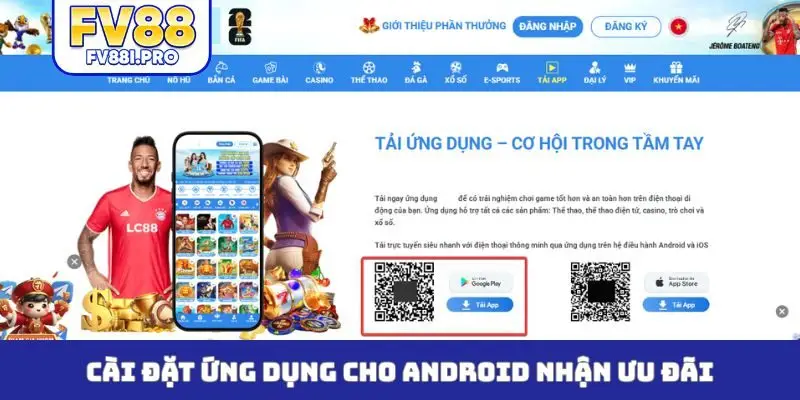 Cài đặt ứng dụng cho Android nhận ưu đãi