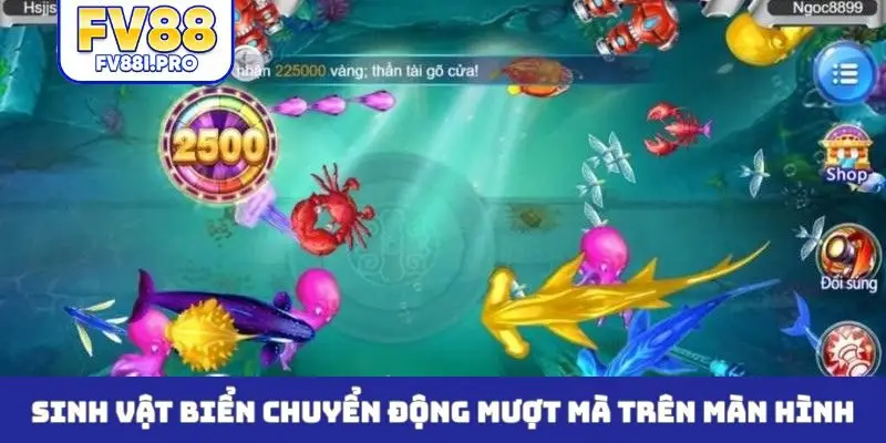 Sinh vật biển chuyển động mượt mà trên màn hình